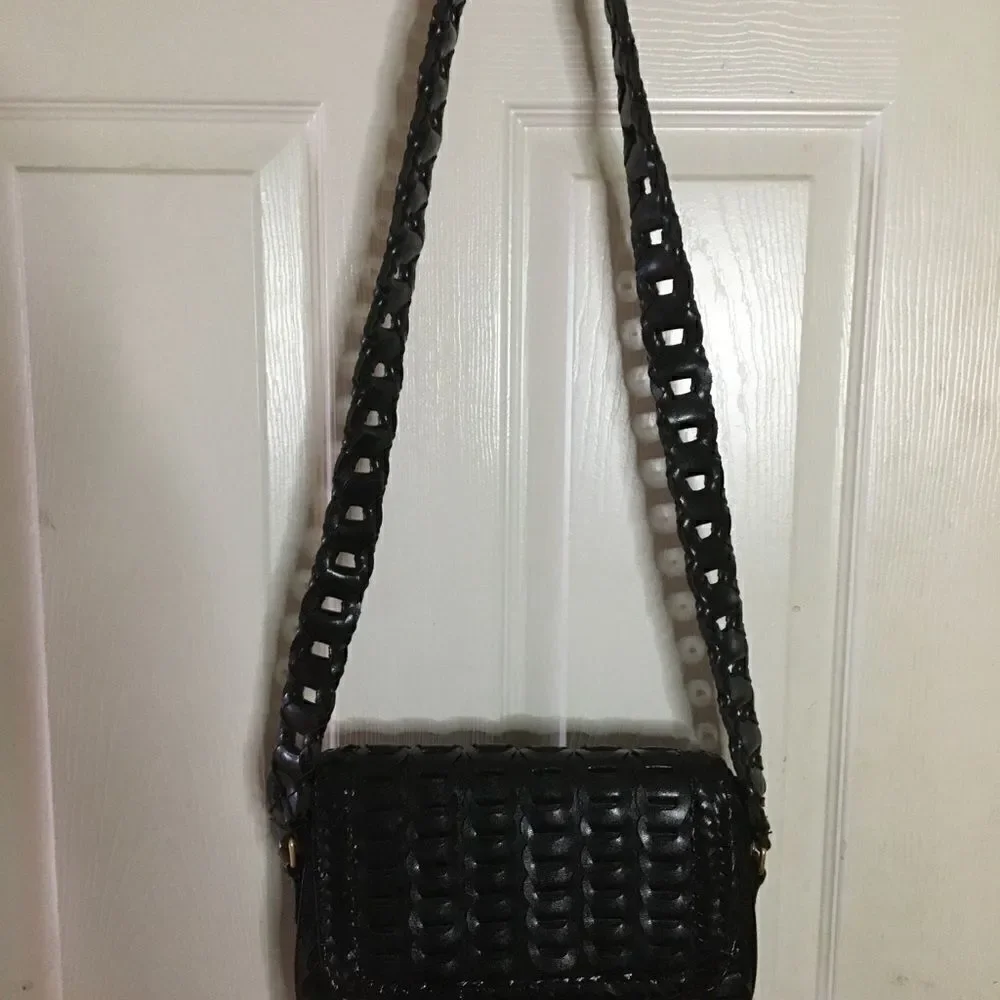 Y & S black weave pattern textured handbag NWOT